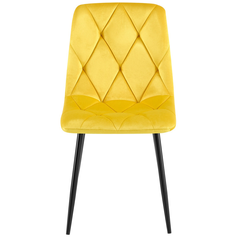 Lot de 2 chaises de salle à manger Clairton en velours jaune