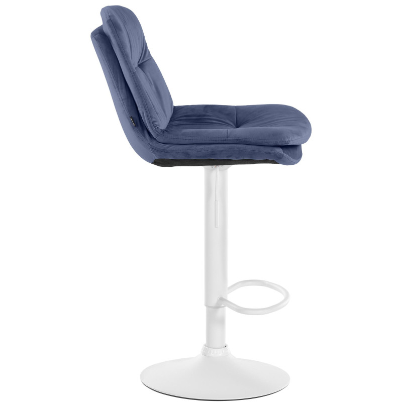 Tabouret de bar Laurel en velours bleu