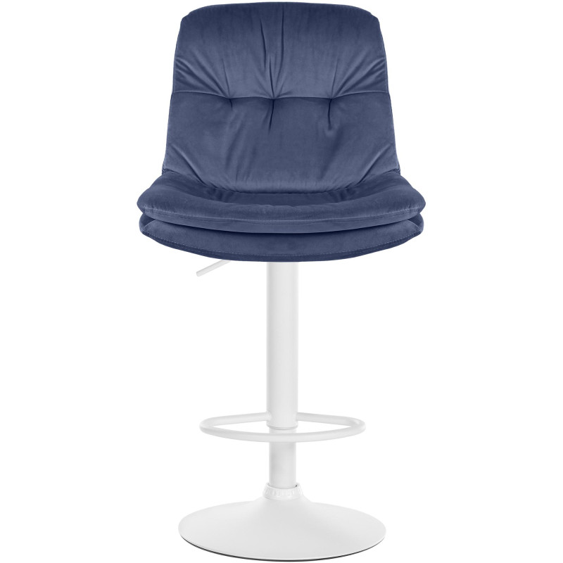 Tabouret de bar Laurel en velours bleu