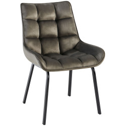 Chaise Saranda en velours anthracite