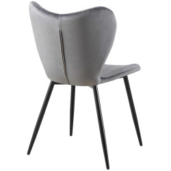 Chaise de salle à manger Maika en velours gris foncé