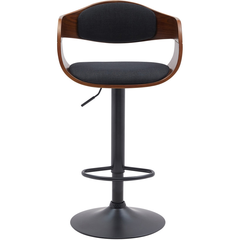 Lot de 2 tabourets de bar en tissu Kingston B noyer/noir