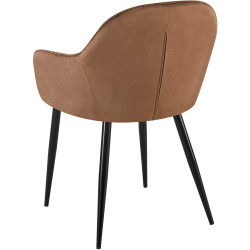 Lot de 2 chaises de salle à manger Boise en velours marron