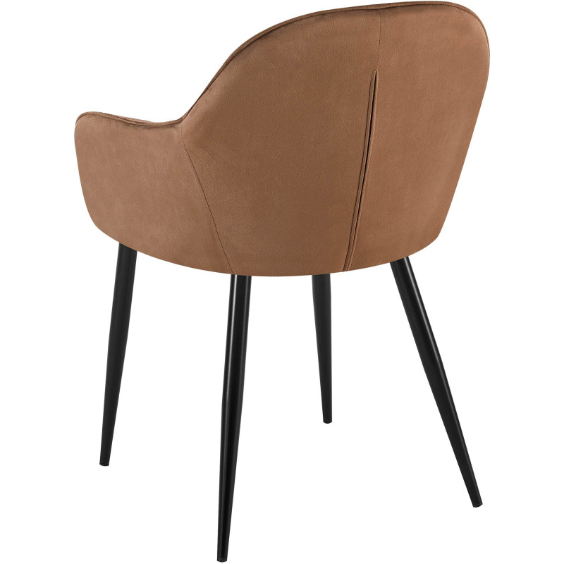 Ensemble de 2 chaises de salle à manger Boise en velours marron