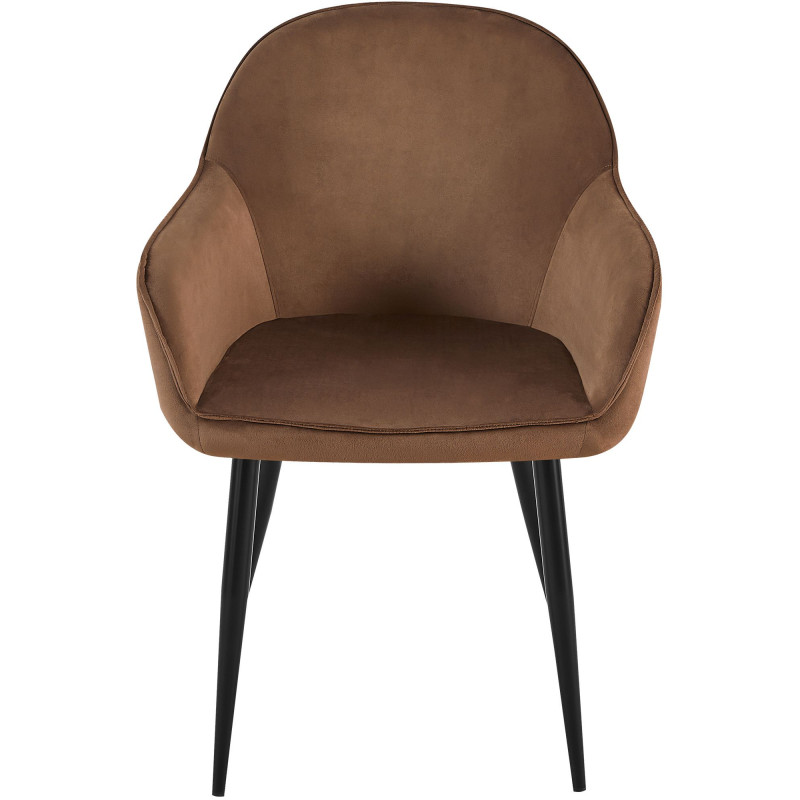 Lot de 2 chaises de salle à manger Boise en velours marron