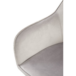 Lot de 2 chaises de salle à manger Boise velours gris