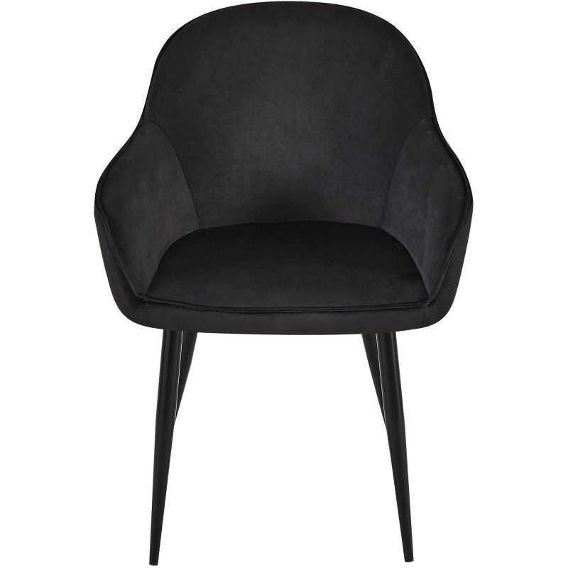 Lot de 2 chaises de salle à manger Boise en velours noir