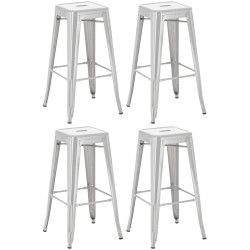 Lot de 4 tabourets de bar Joshua argent