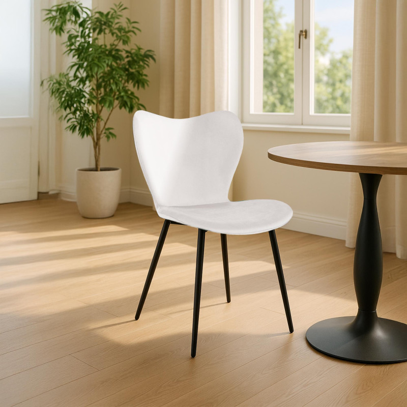 Chaise de salle à manger Maika en velours gris