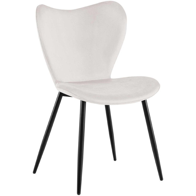 Chaise de salle à manger Maika en velours gris