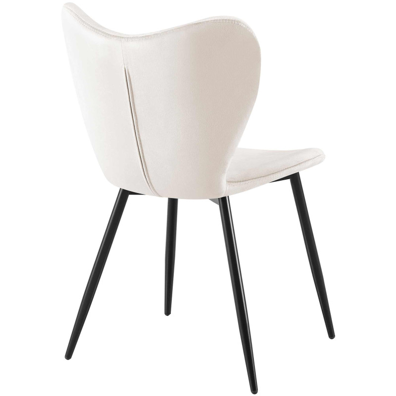 Chaise de salle à manger Maika en velours gris