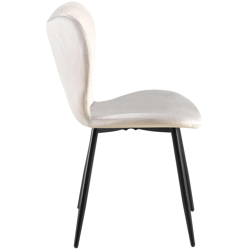 Chaise de salle à manger Maika, velours gris