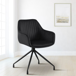 Chaise de salle à manger Welby en velours noir