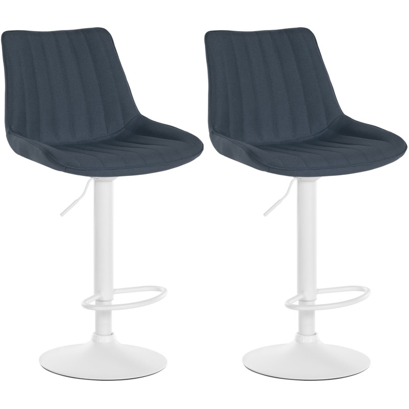 Lot de 2 tabourets de bar Toni en tissu gris foncé