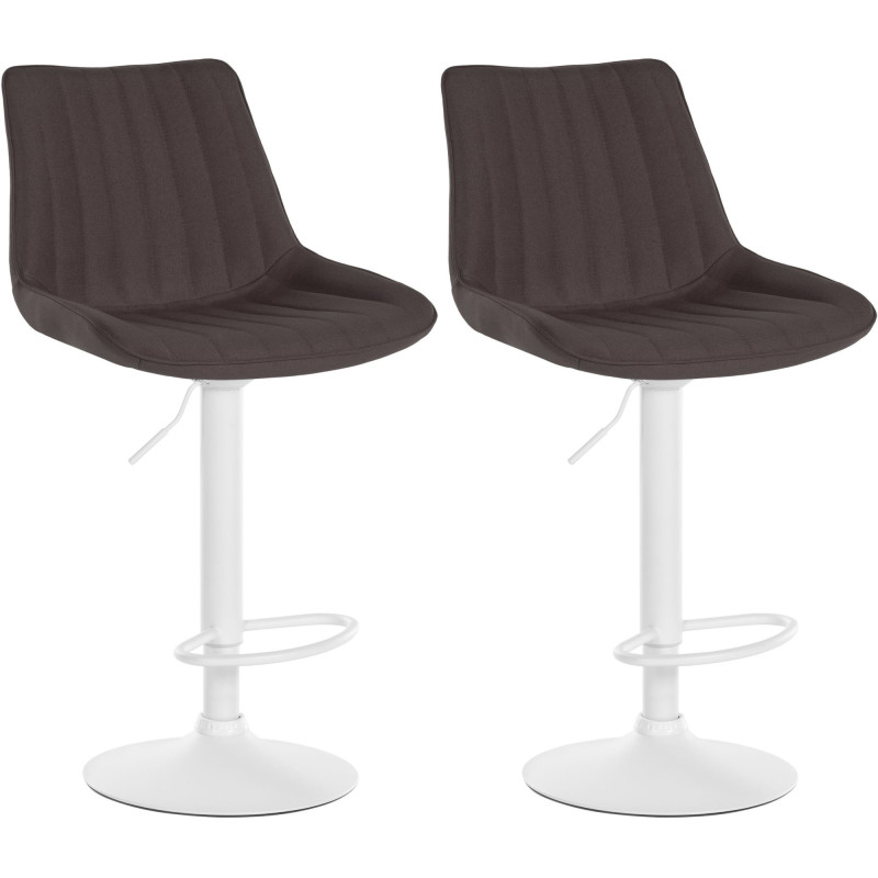 Lot de 2 tabourets de bar Toni en tissu taupe