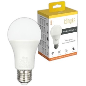 Ampoule connectée - KONYKS - Antalya White E27 - LED Wifi + Bt - 780 Lumens - 9 W - Blanc réglable - Compatible Alexa / Google H