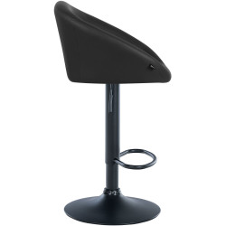 Tabouret de bar Davie, simili cuir noir