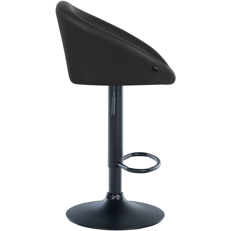 Tabouret de bar Davie, simili cuir noir