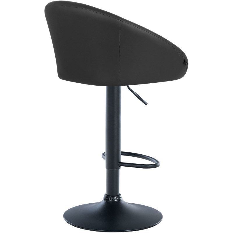 Tabouret de bar Davie, simili cuir noir