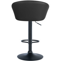 Tabouret de bar Davie, simili cuir noir
