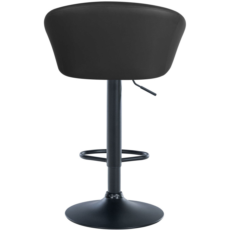 Tabouret de bar Davie, simili cuir noir