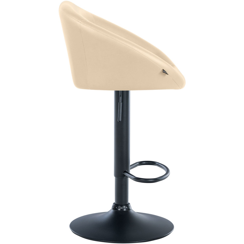 Tabouret de bar Davie, simili cuir crème