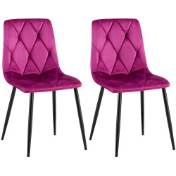Ensemble de 2 chaises de salle à manger Clairton en velours violet