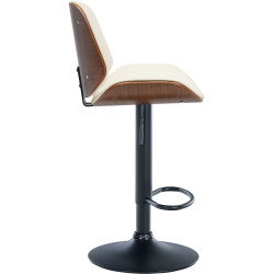 Tabouret de bar Nova, simili cuir noix/crème