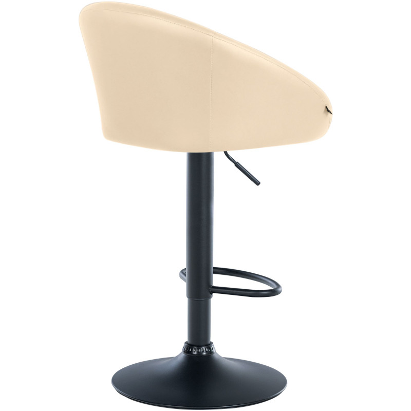 Tabouret de bar Davie, simili cuir crème