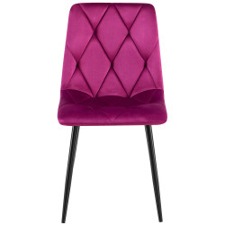 Ensemble de 2 chaises de salle à manger Clairton en velours violet