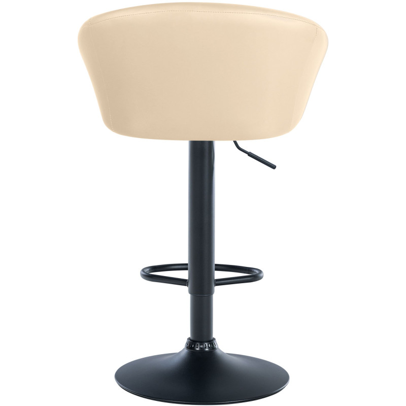 Tabouret de bar Davie, simili cuir crème