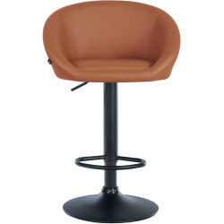 Tabouret de bar Davie, simili cuir marron clair