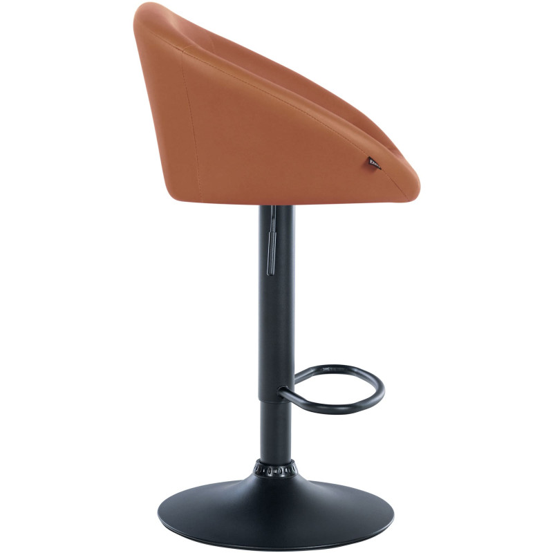 Tabouret de bar Davie, simili cuir marron clair