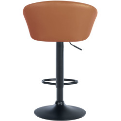 Tabouret de bar Davie, simili cuir marron clair