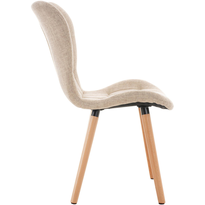 Ensemble de 2 chaises Elda, tissu crème
