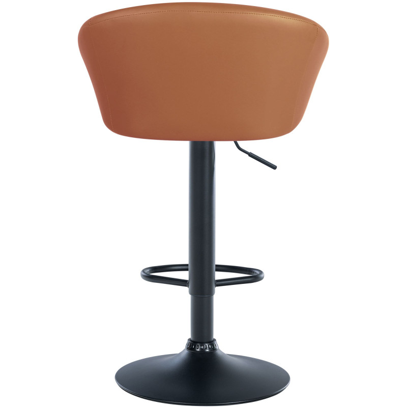 Tabouret de bar Davie, simili cuir marron clair