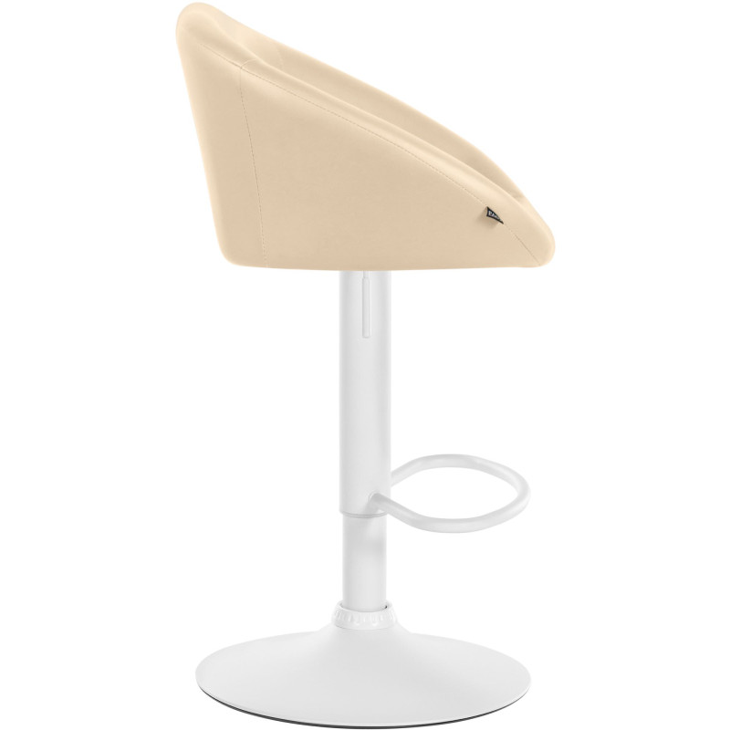 Tabouret de bar Davie, similicuir crème