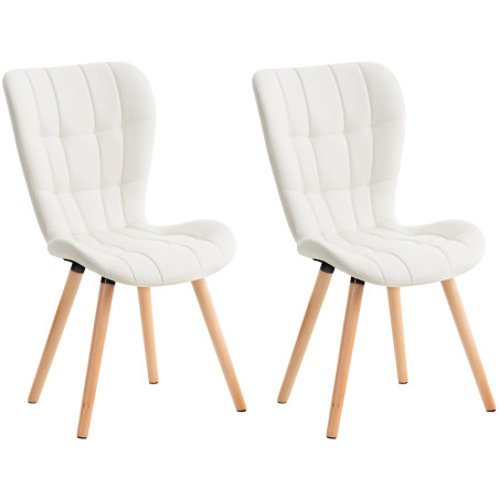 Ensemble de 2 chaises Elda, similicuir, blanc