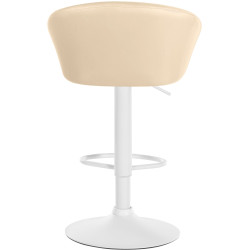 Tabouret de bar Davie, similicuir crème