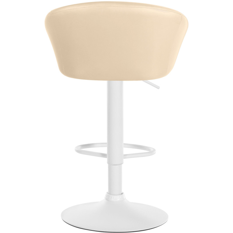 Tabouret de bar Davie, similicuir crème