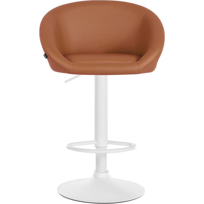 Tabouret de bar Davie, similicuir marron clair