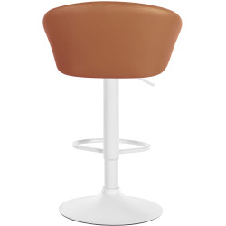 Tabouret de bar Davie, similicuir marron clair