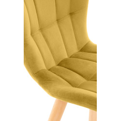 Ensemble de 2 chaises Elda en velours jaune