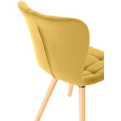 Lot de 2 chaises Elda en velours jaune