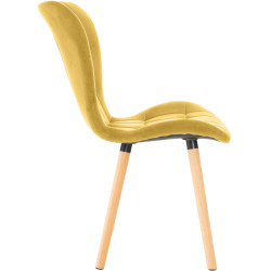 Ensemble de 2 chaises Elda en velours jaune