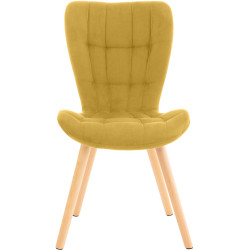 Ensemble de 2 chaises Elda en velours jaune