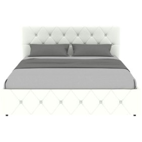 Lit adulte DAVID 160 x 200 cm - 4 tiroirs - Sommier inclus - Simili blanc