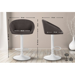 Tabouret de bar Davie en tissu gris foncé
