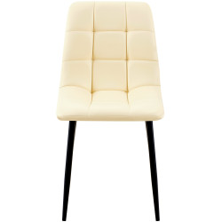 Ensemble de 4 chaises de salle à manger, similicuir Antibes, crème