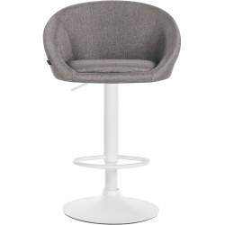 Tabouret de bar Davie en tissu gris clair